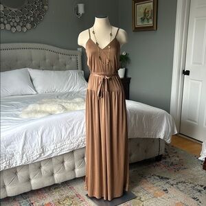 Elegant Brown Maxi Dress